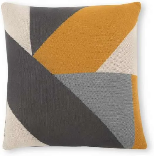 Holden Cotton Knit Cushion 45 x 45cm, Yellow/Grey