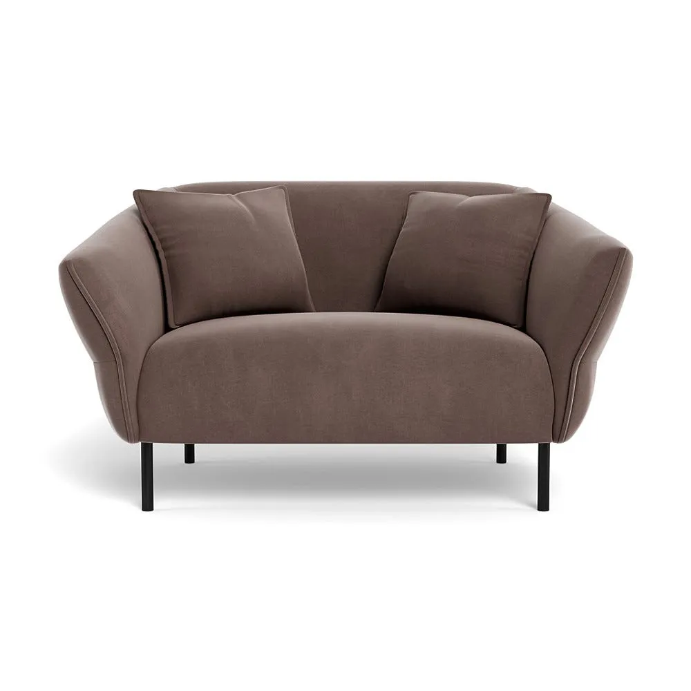 Heal's Alto Loveseat Smart Velvet Mouse Black Feet 1