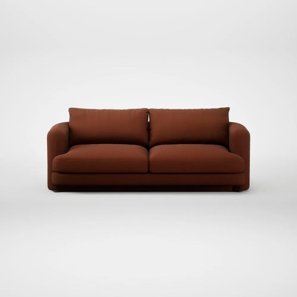 Heal's Rafi 3 Seater Sofa Smart Cotton Linen Rust 1