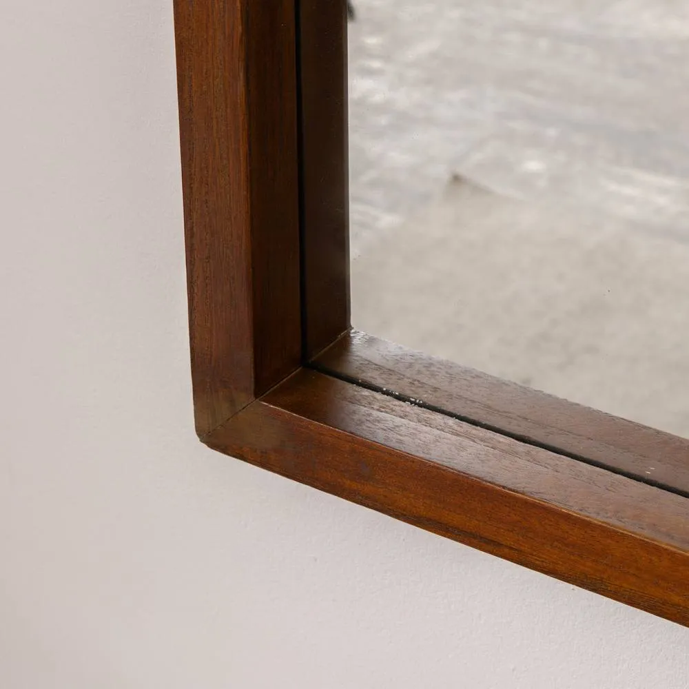 Melody Maison Dark Wood Framed Arched Wall Mirror - 60cm X 80cm - Ashwell Range in Brown 5