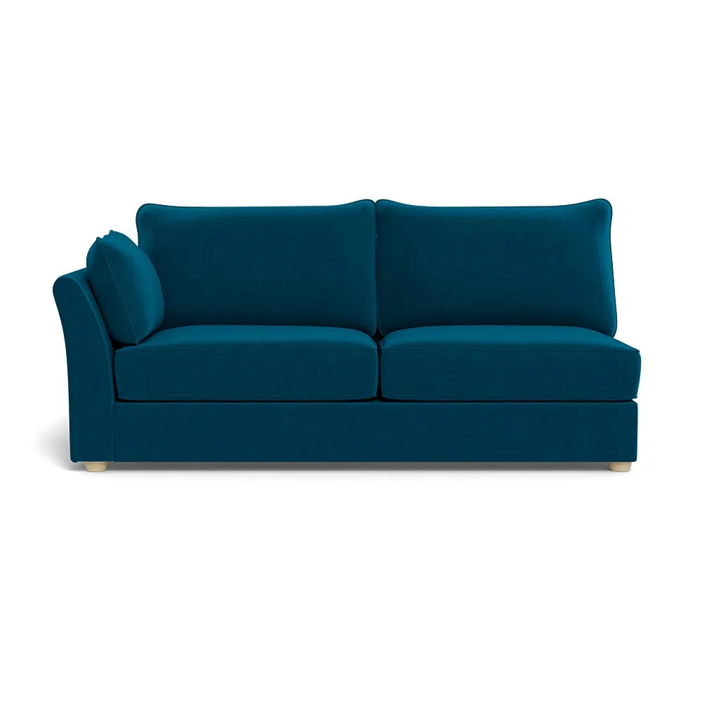 Heal's Tailor Large Left Hand Facing Corner Unit Velvet Teal Natural Feet 1