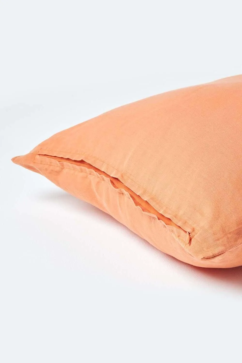 Homescapes European Linen Pillowcase, 60 x 60 cm in Burnt Orange 3
