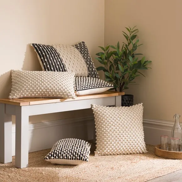 Jersey Bobble Banded Rectangle Cushion 6
