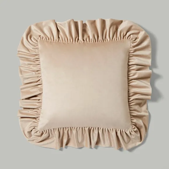 Recycled Velour Oversized Frill Square Cushion 3