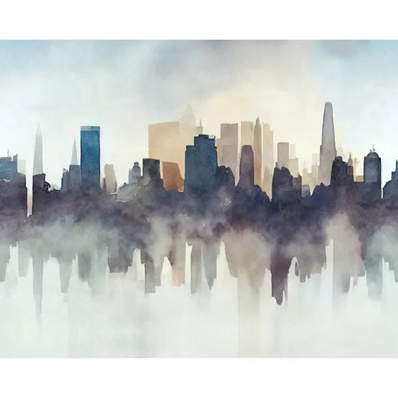 Abstract Cityscape Wall Mural 4