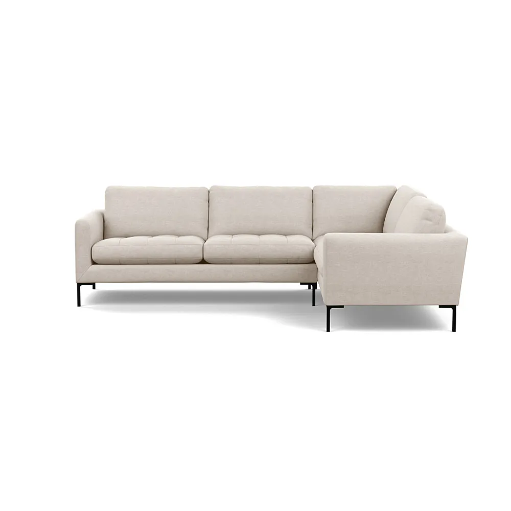 Heal's Eton Right Hand Facing Corner Sofa Texture Limestone Black Feet
