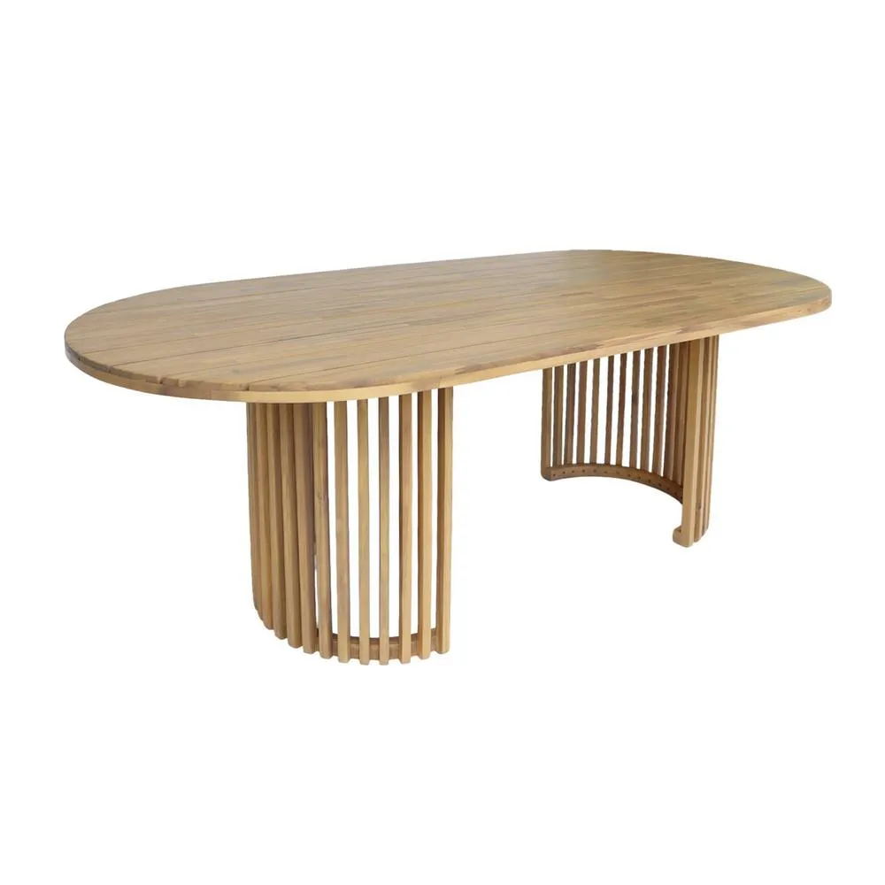 sweeek Garden table acacia wood seats 6 in Beige 2