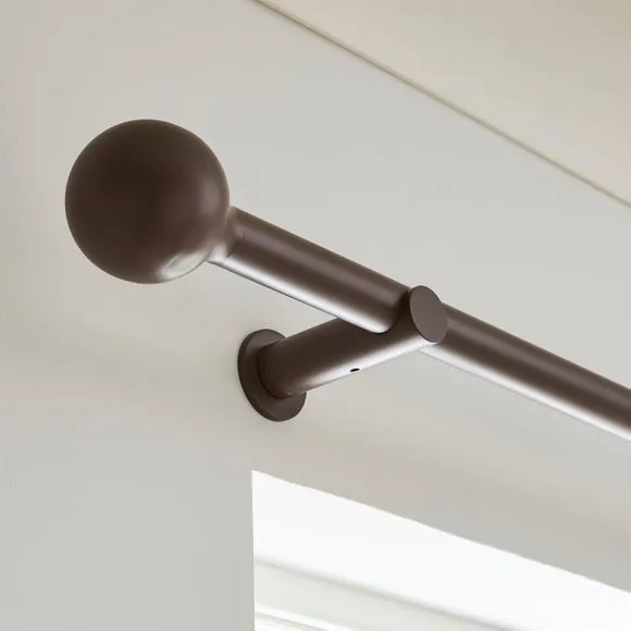 Contemporary Ball Fixed Metal Curtain Pole with Rings 1