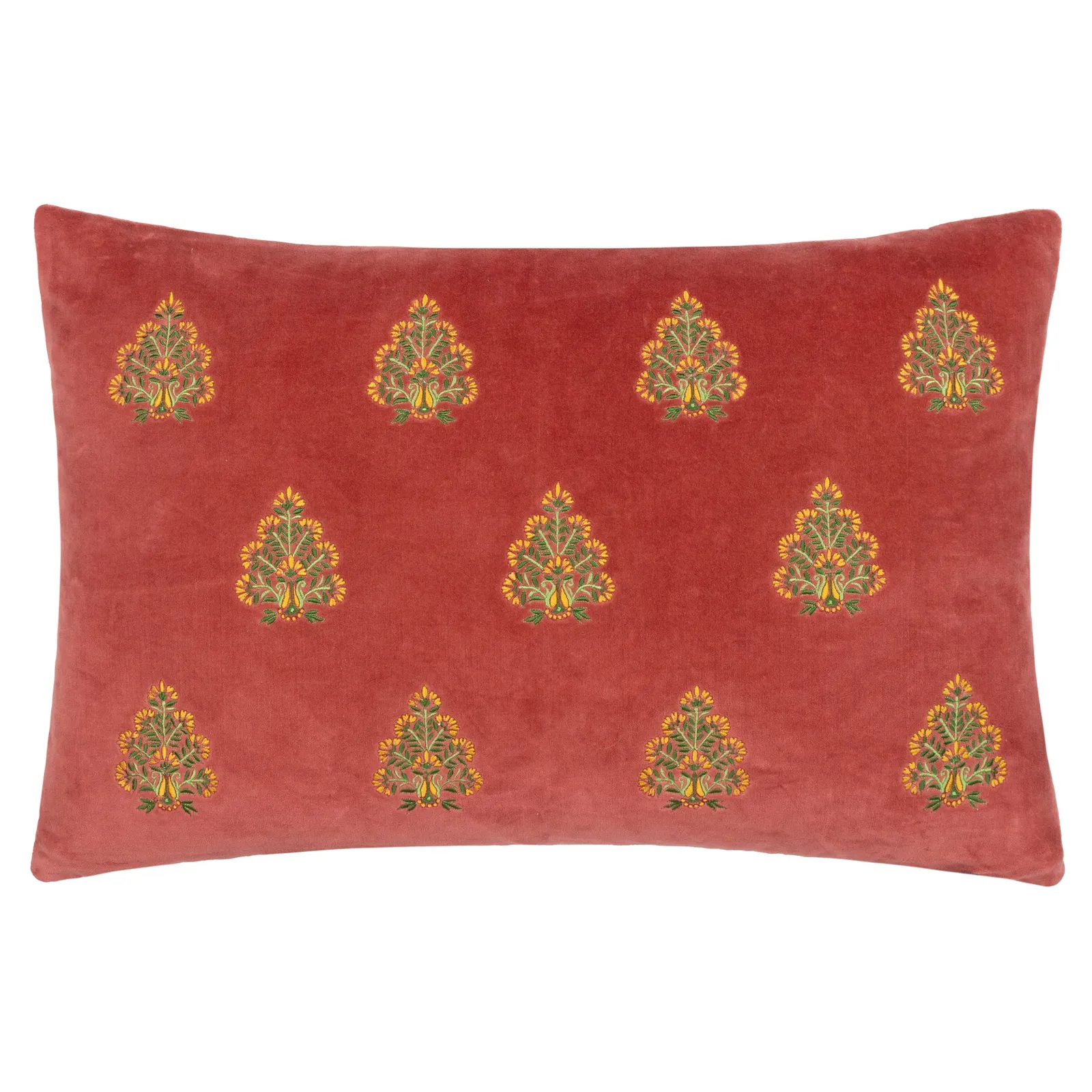 Paoletti Rennes Floral Embroidered 100% Cotton Cushion in Rose 2