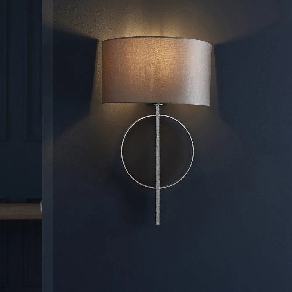 Netlighting 'TRENTO' Dimmable Stylish Contemporary Indoor Décor Fabric Wall Lamp in Metallic Silver 2