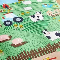 Catherine Lansfield 'Farmyard Animal' Eyelet Curtains in Green 3