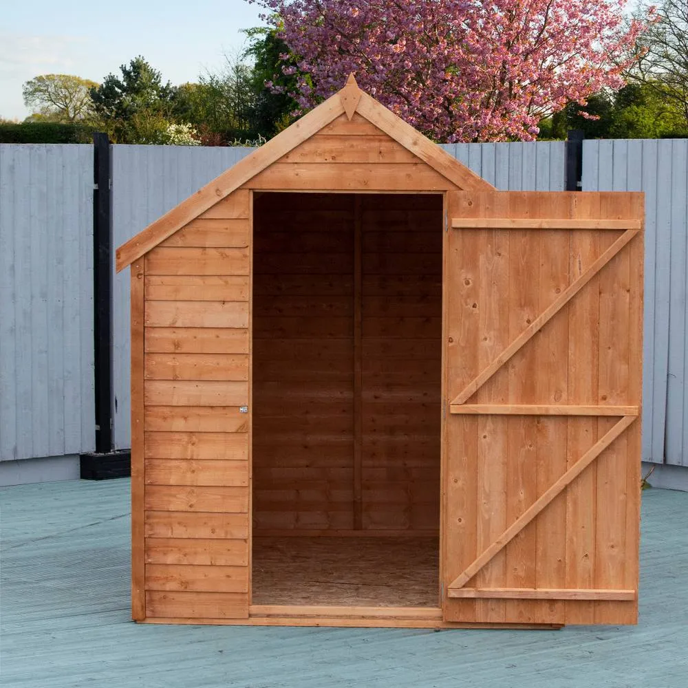 Shires Overlap 7 x 5 Shed Single Door in Brown 4