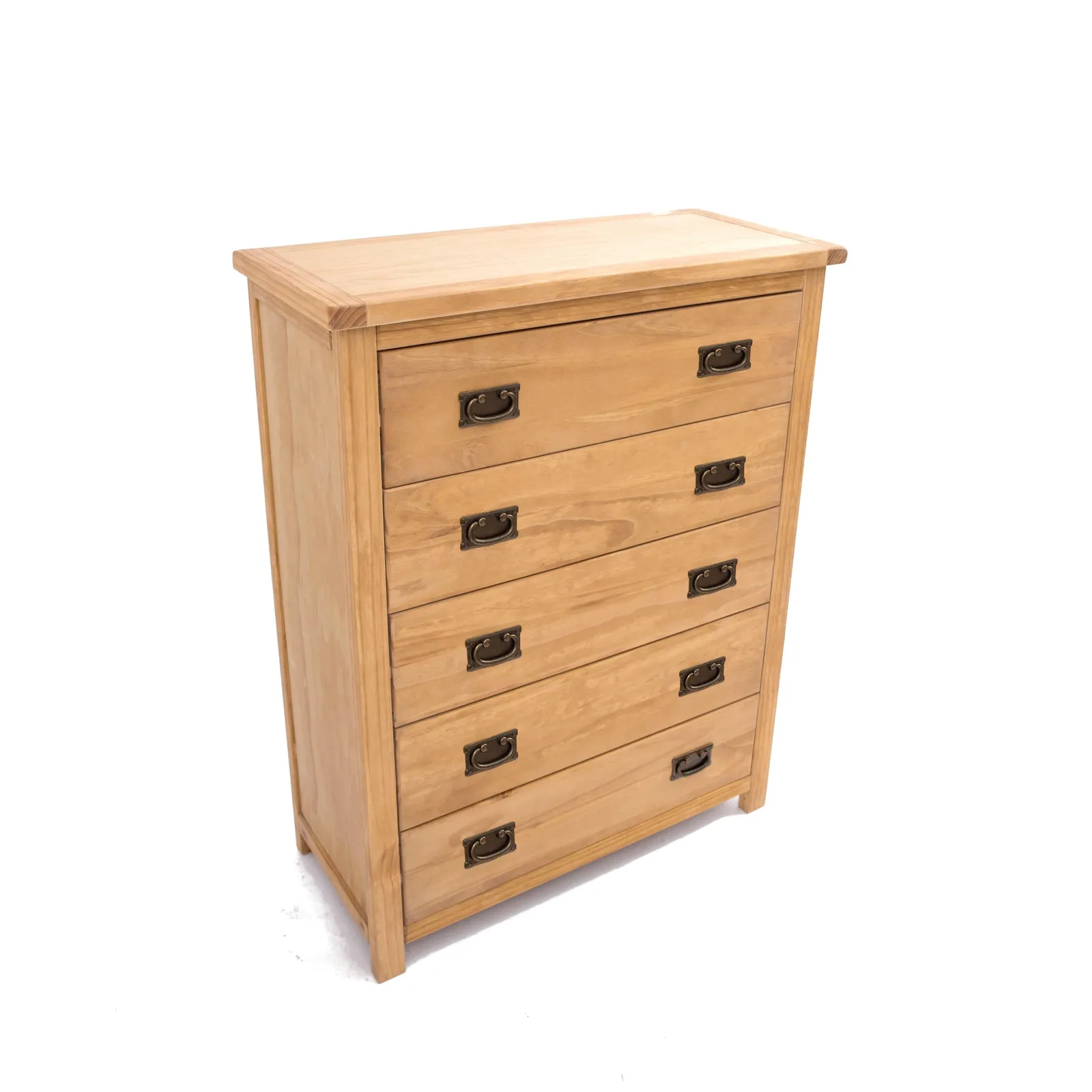 Cabinet Bits Lugo 5 Drawer Chest of Drawers Bras Drop Handle in Light Brown 3
