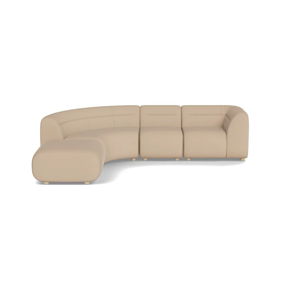Heal's Lilli Left Hand Facing Curved Corner Sofa Capelo Linen-Cotton Bamboo Natural Beech Feet 1
