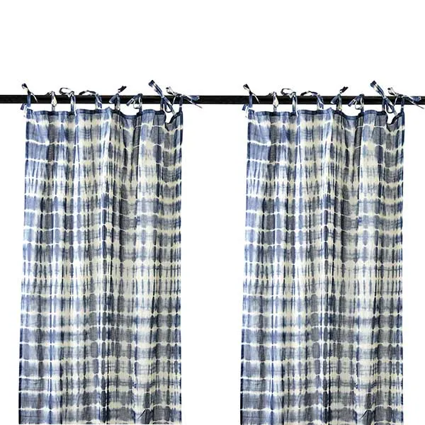 Pair of Tie Dye Hanging Drapes  Blue
