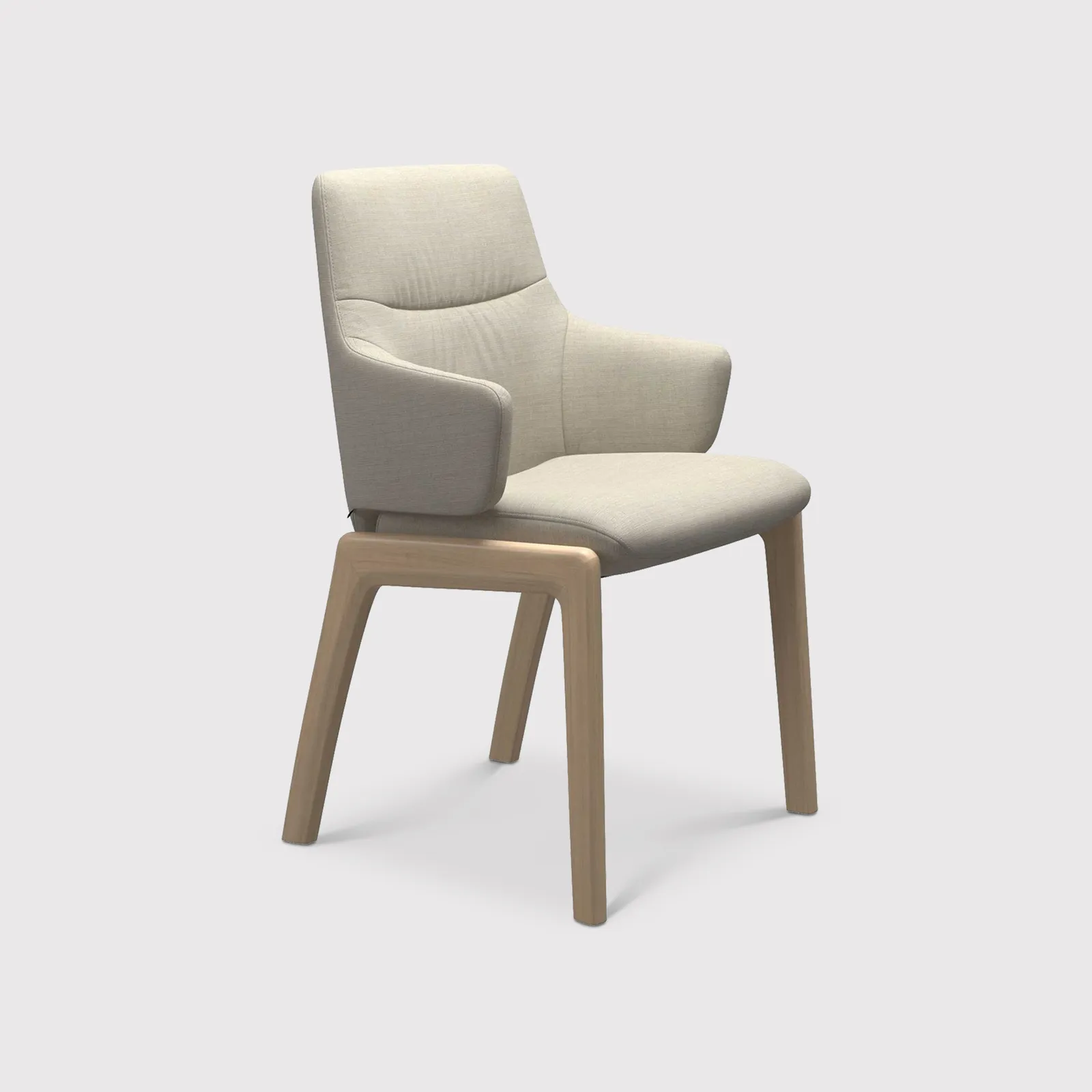 Stressless Mint Dining Chair Low Back D100 Arms, Neutral Fabric | Barker & Stonehouse