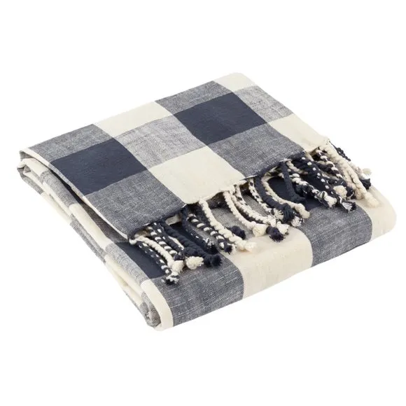 Yard Chesil Check Cotton Throw Blanket 130cm x 170cm 4