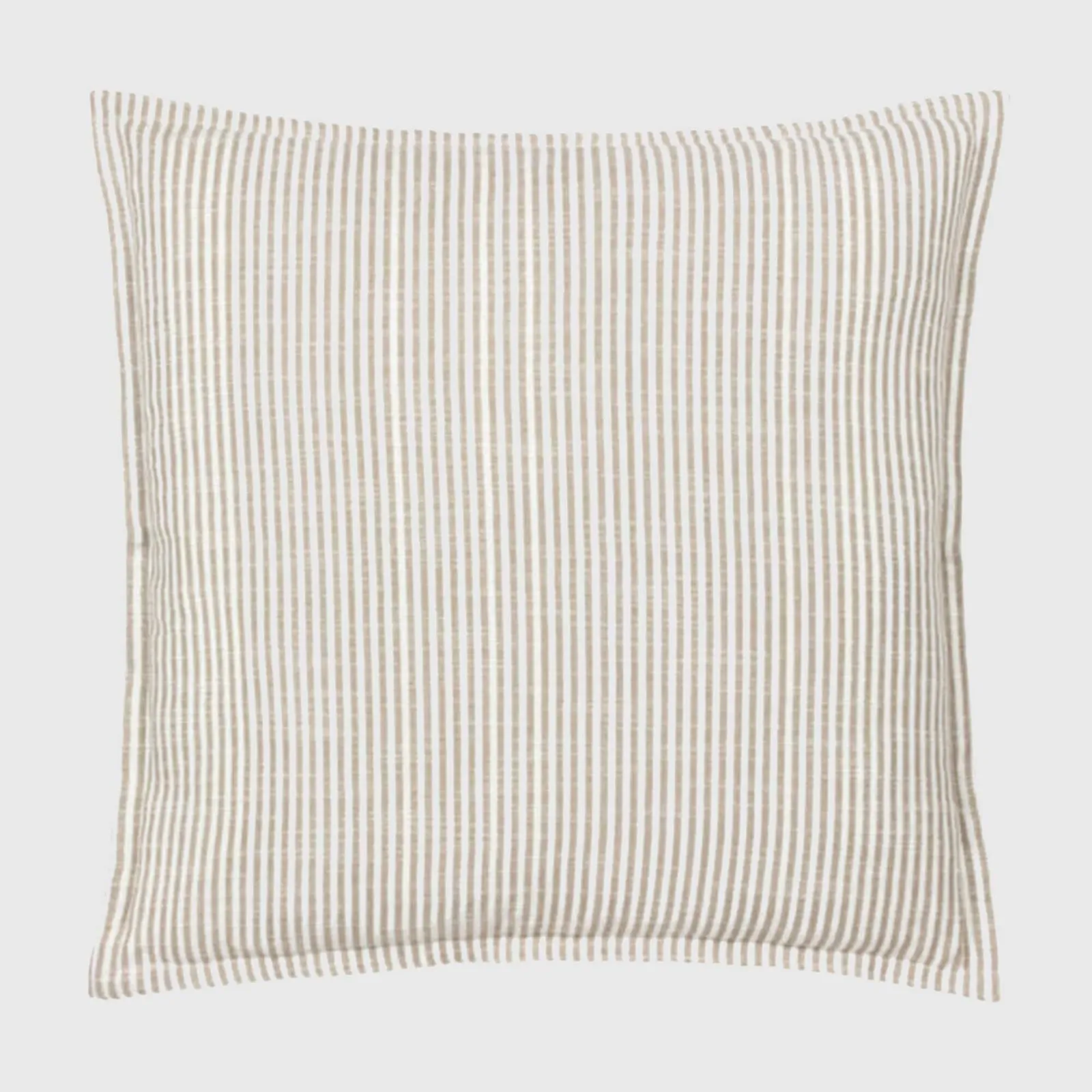 Reversible Natural Stripe Cushion, Square, Neutral Cotton Blend | Barker & Stonehouse