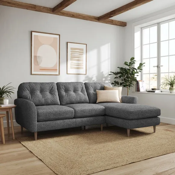 Sven Tonal Weave Large Corner Chaise Sofa 1