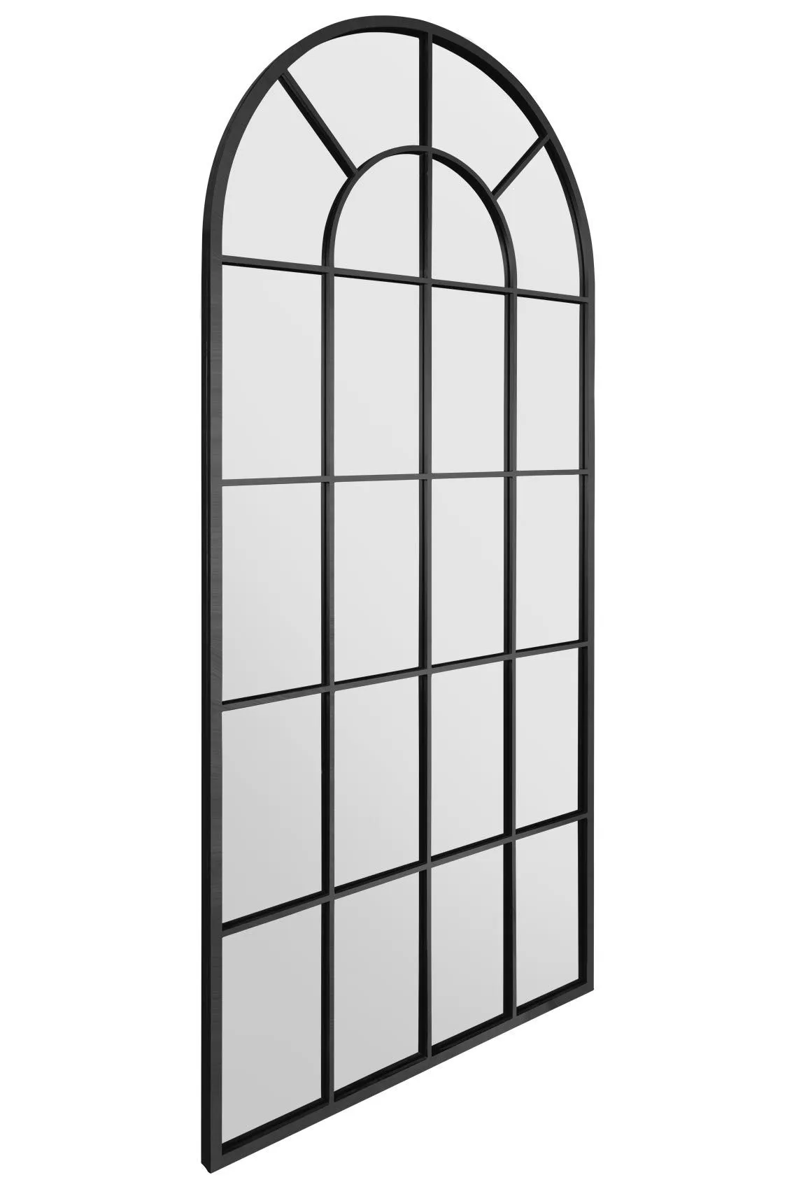 MirrorOutlet The Arcus - Black Framed Arched Window Leaner/Wall Mirror 71" X 33.5" (180x85CM) 4