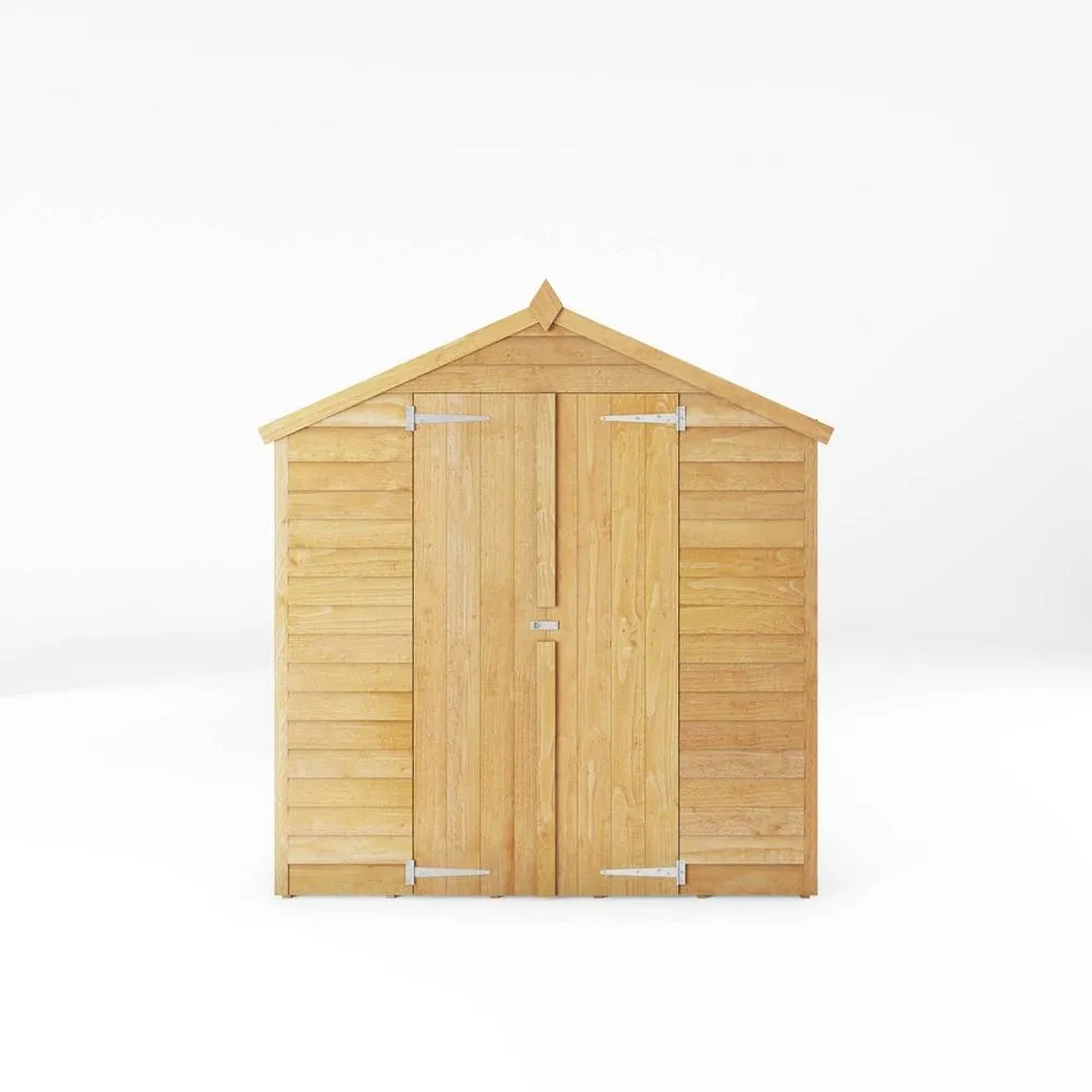Mercia Double Door Overlap Apex Windowless Shed - L240.4 x W190.5 x H198.6 cm in Light Brown 3