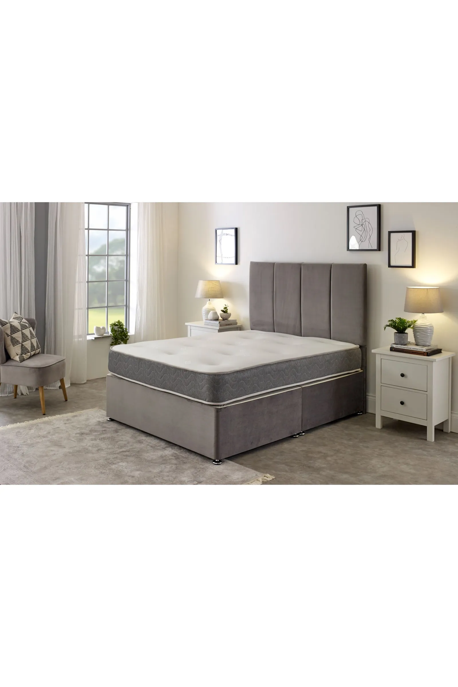 eXtreme Comfort Ltd Galaxy Memory Foam 22cm Deep Spring Tufted Mattress in Grey 3