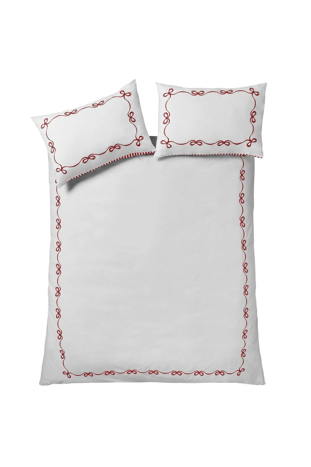 Catherine Lansfield Bow Embroidery Duvet Cover Set in White 5