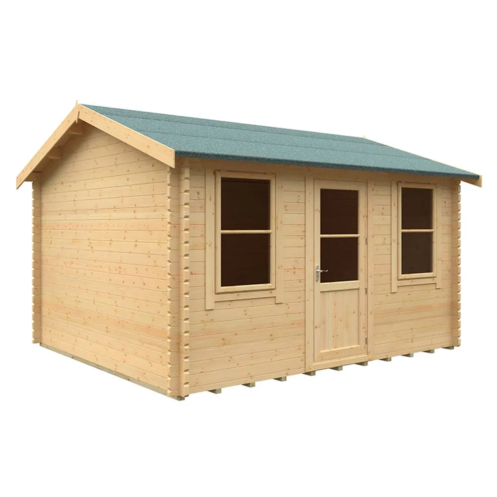 Buttercup Farm 14x12w The Skipton Plus 44mm Cabin - L415 x W355 x H282.9 cm in Natural