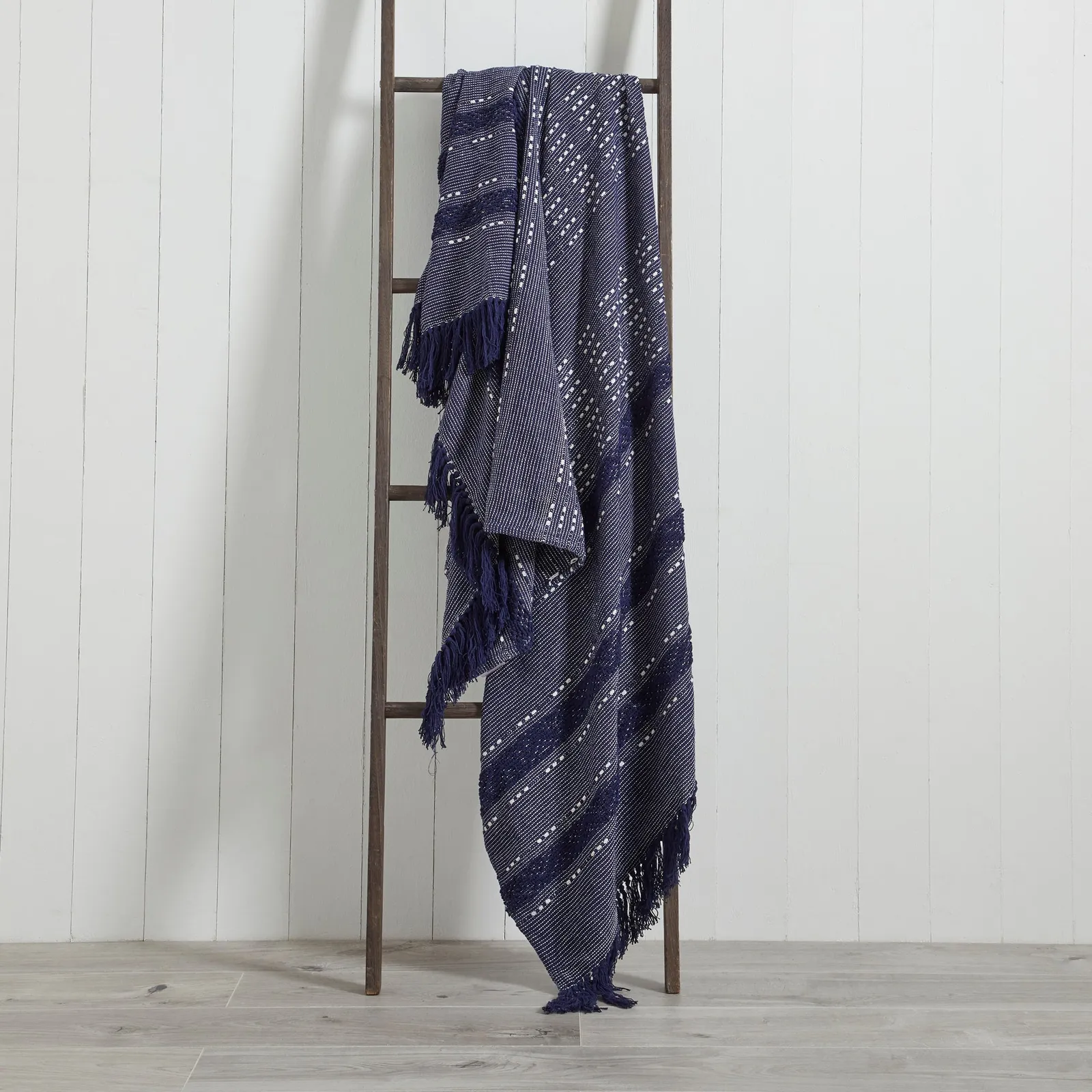 Sundown 130cm x 180cm Throw Navy and White