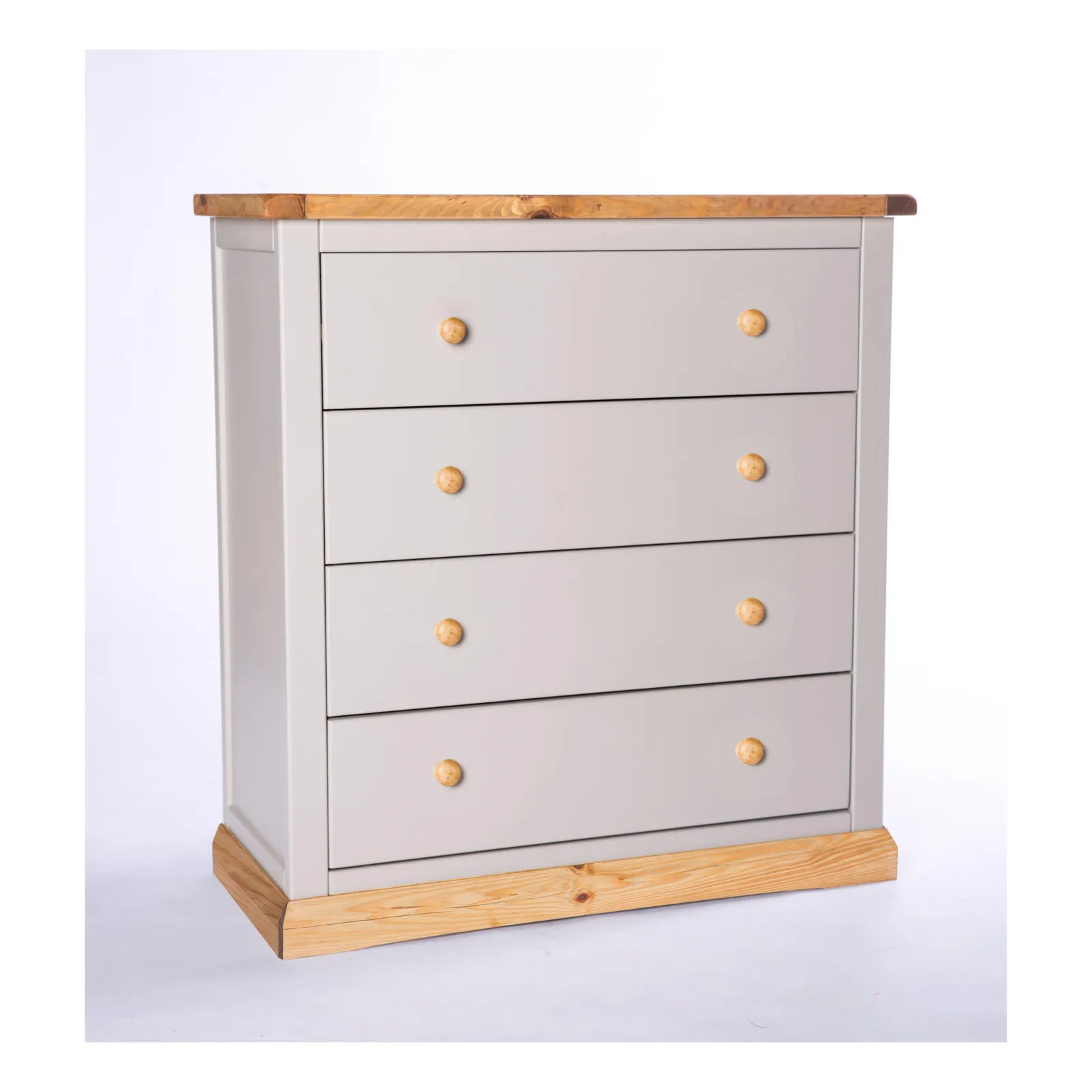 Cabinet Bits Bomporto 4 Drawer Chest of Drawers Wood Knob in Light Grey 2