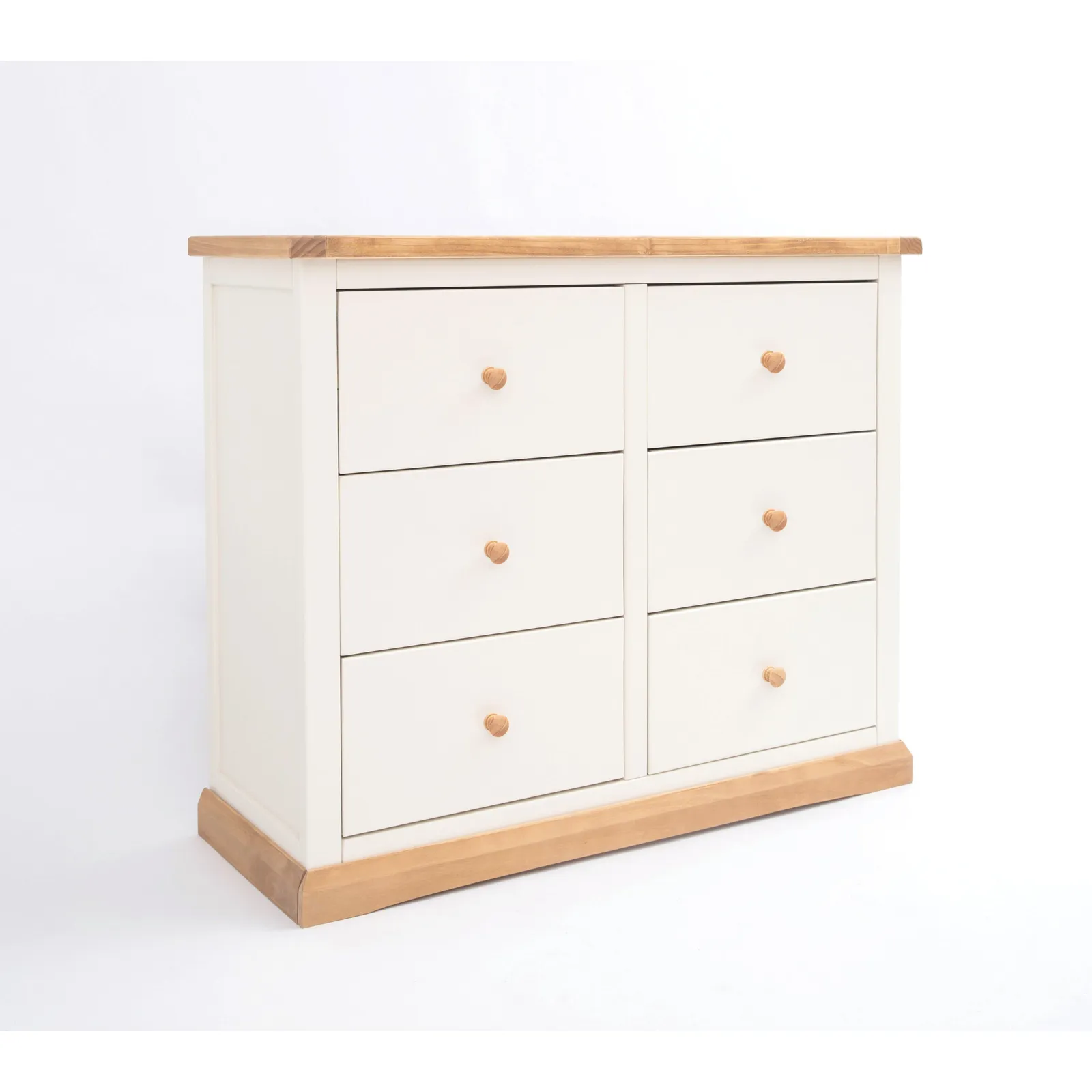Cabinet Bits Trevi 6 Drawer Chest of Drawers Wood Knob in Off-White 2