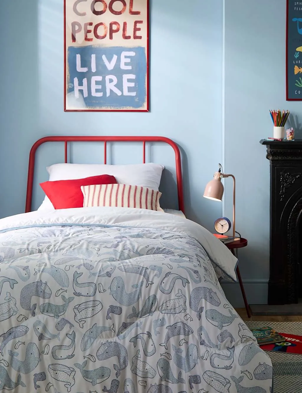 Nightlark Blue Whale 10.5 Tog Coverless Duvet Set Light Blue Mix
