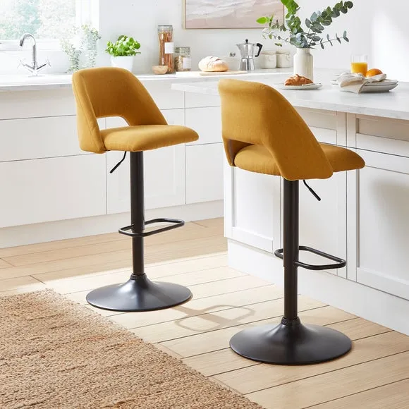 Jonas Adjustable Height Bar Stool, Fabric 2