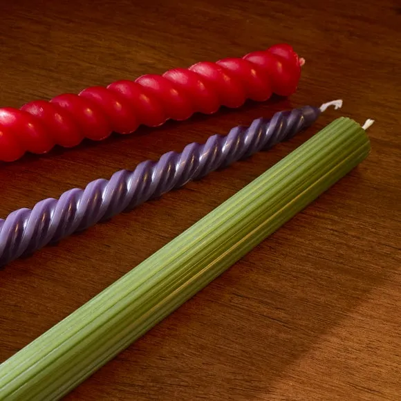 Set of 6 Unscented Mixed Taper Candles 2