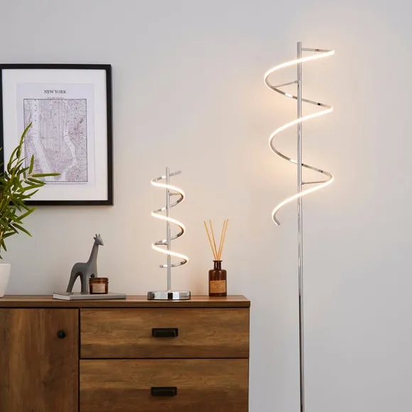 Return - Apollo Integrated LED Dimmable Chrome Floor Lamp 6