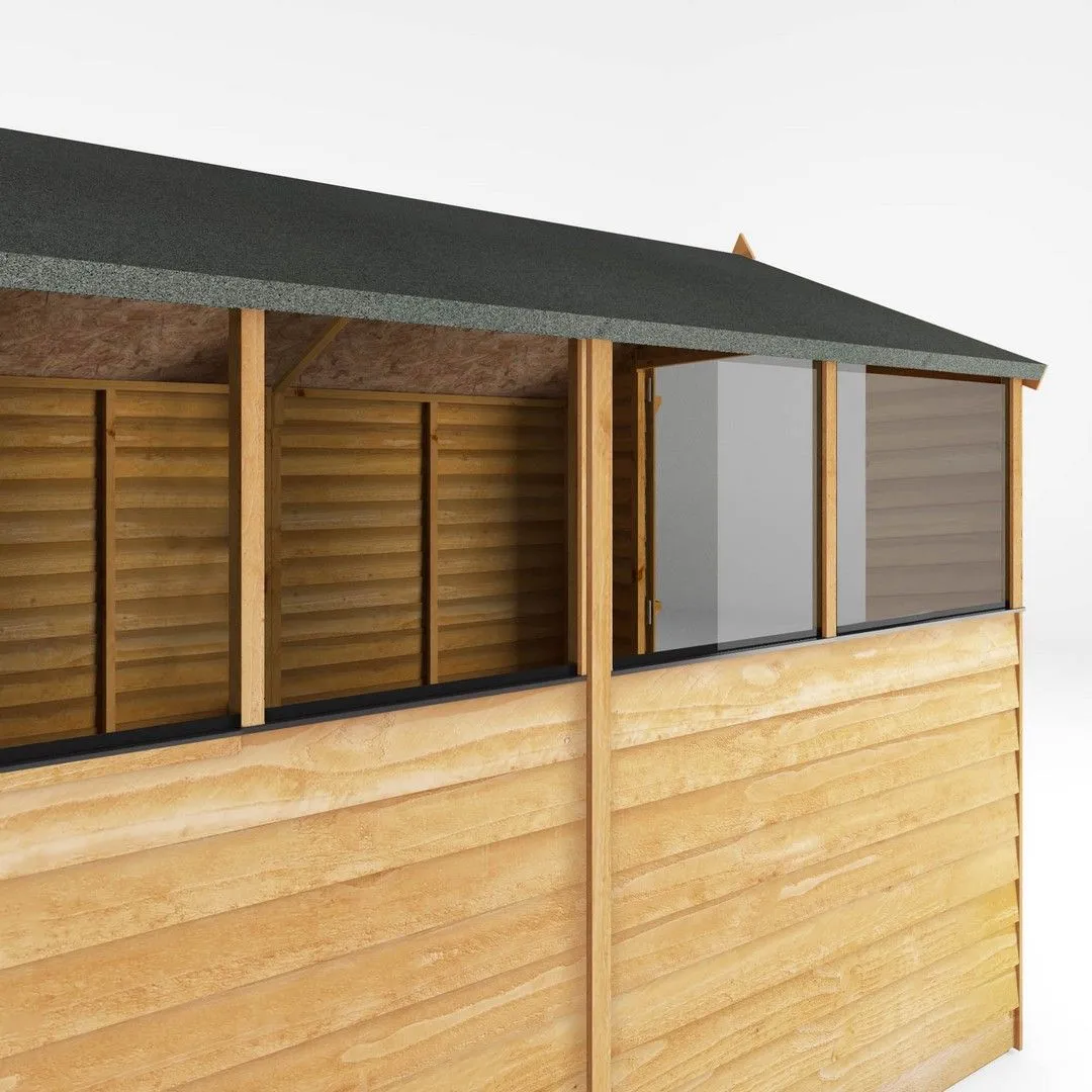 Mercia 8 x 6 Feet Single Door Overlap Apex Shed - L240.4 x W190.5 x H198.6 cm in Brown 6