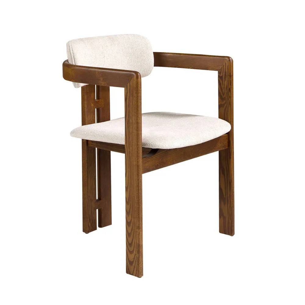 Angel Cerda Model Off-White Upholstered Dining Chair