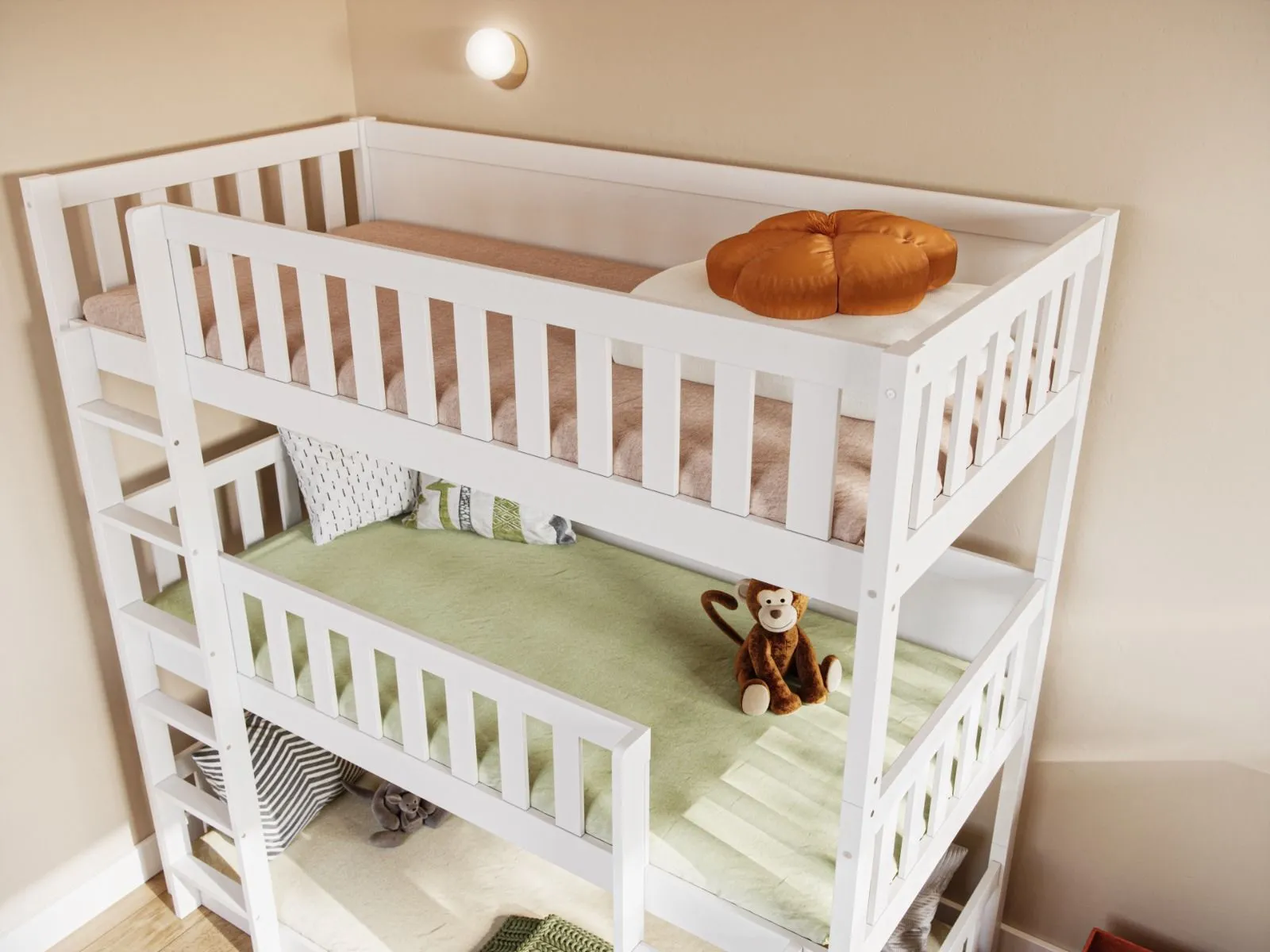 Flair Bea Triple High Bunk Bed in White 5