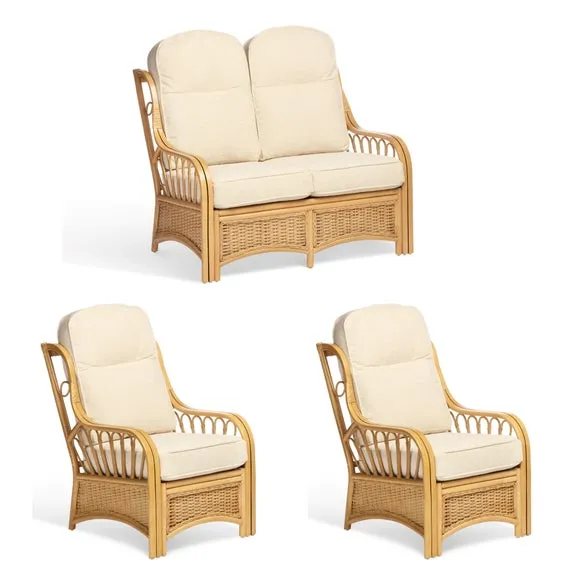 Desser Vale Rattan 2 Seater Sofa & 2 Chairs Set 2