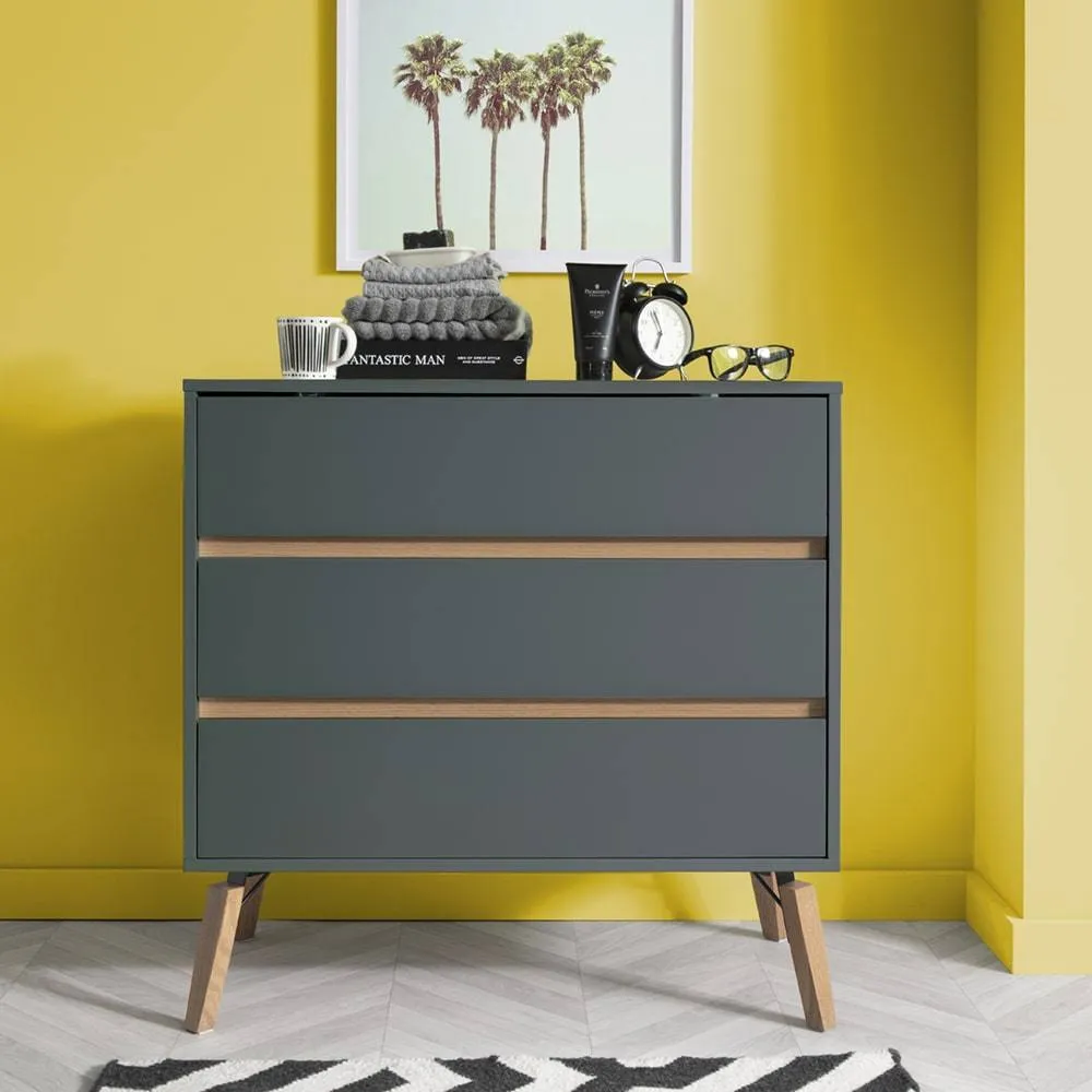 Nöa and Nani Otto Chest of Drawers Wide 3 Drawer in Grey 3