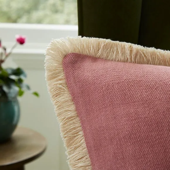 Canvas Fringed Cotton Square Cushion 3