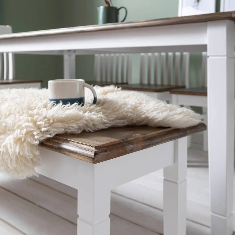 Nöa and Nani Canterbury 180cm Hallway Bench Entryway in White and Dark Pine 2