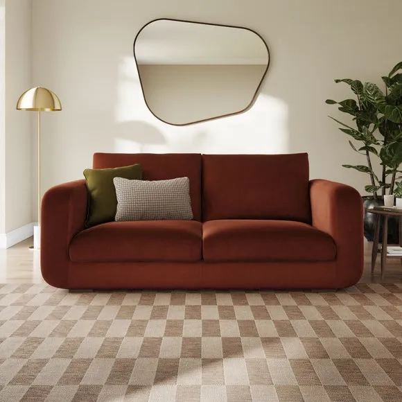 Luca Matte Soft Velvet 3 Seater Sofa