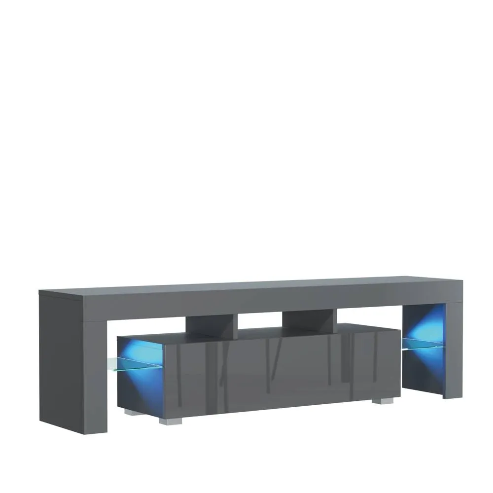 Creative Furniture Aria TV Unit 160cm - A Sleek & Functional Cabinet with Gloss Doors & LED Lights in Dark Grey 6