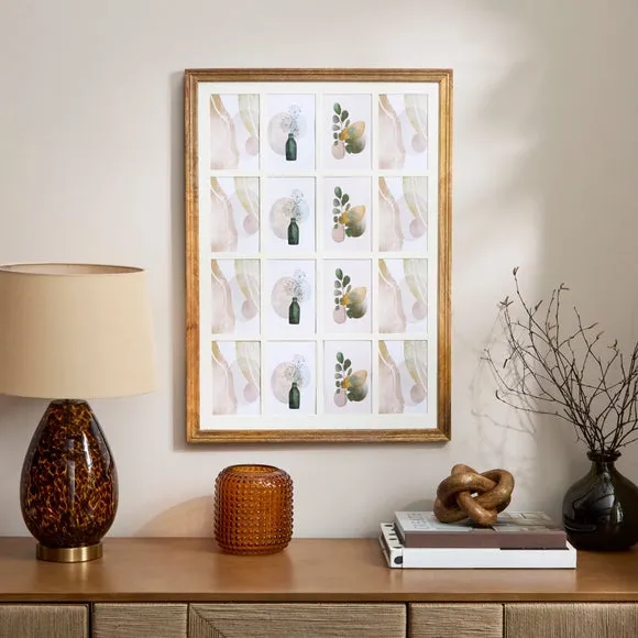 Mango Wood 16 Aperture Multi Photo Frame
