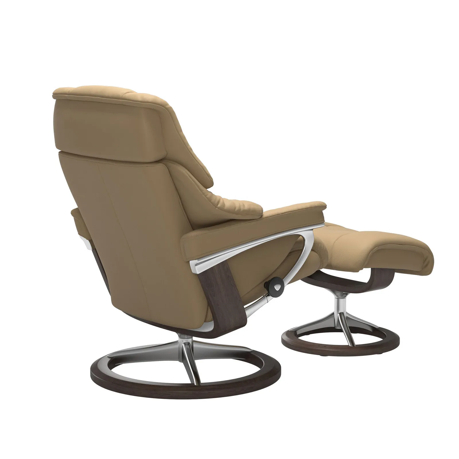 Stressless Reno Medium Signature Recliner Chair & Footstool Leather | Barker & Stonehouse 3