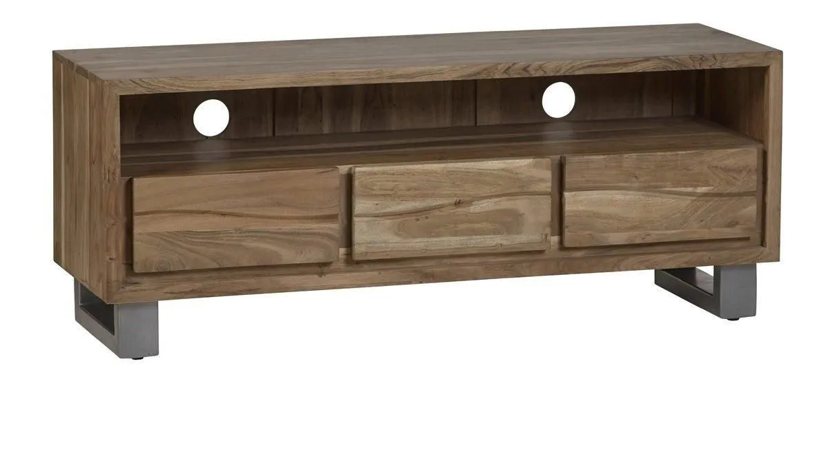 IH Design Wollaston Natural Essential Live Edge Large Media Unit in Brown 2