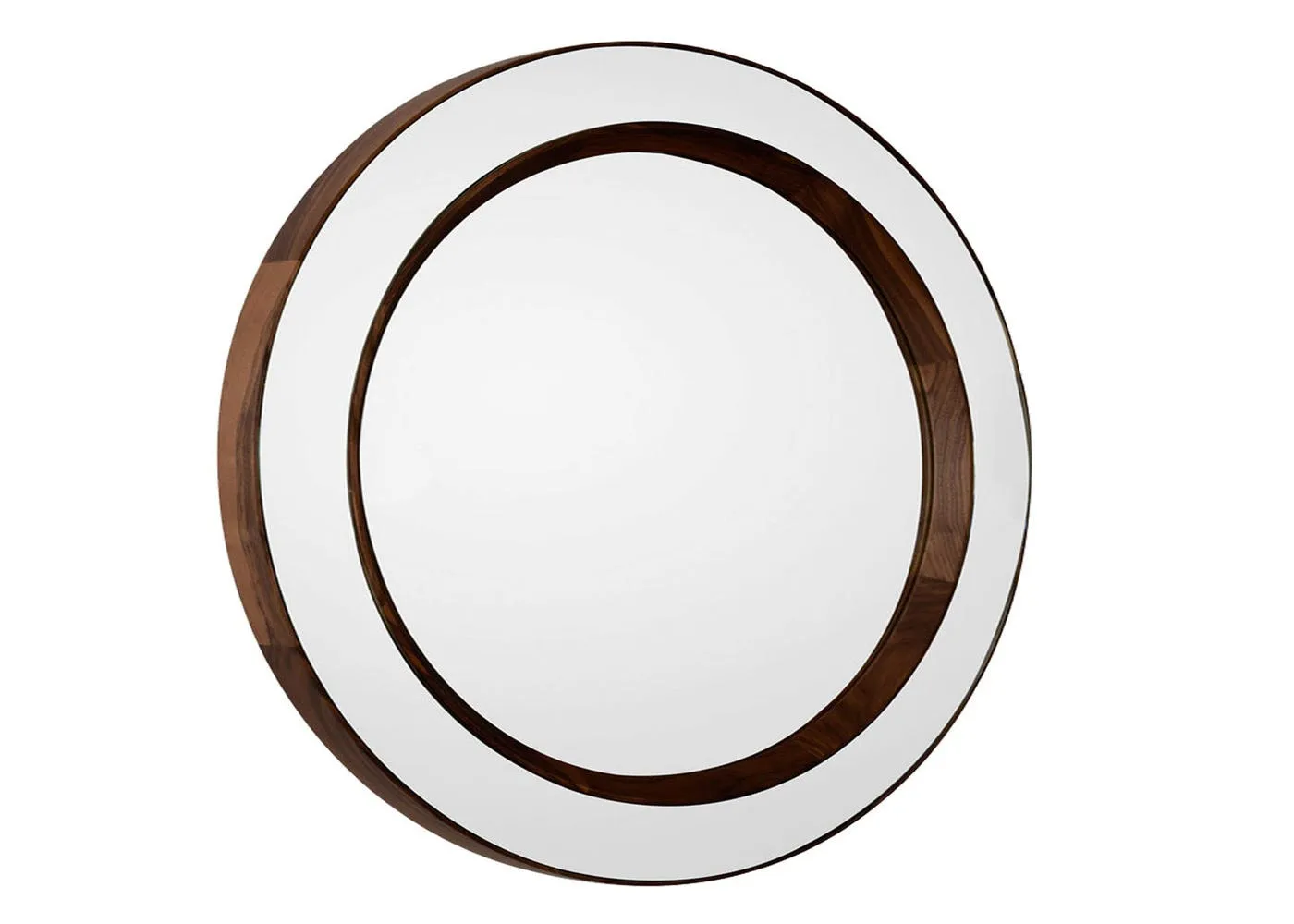 Porada Tondo Round Walnut Mirror