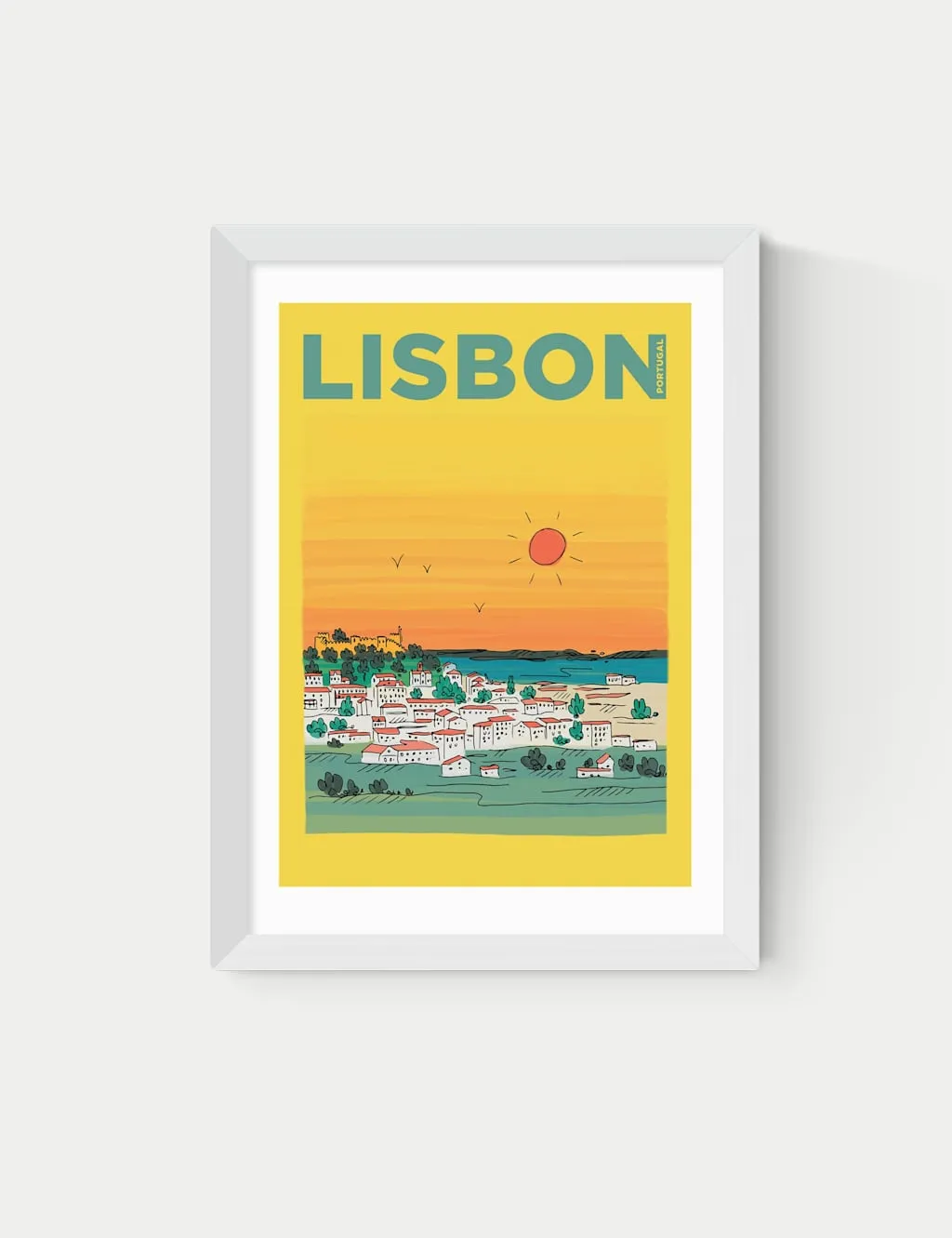 East End Prints Lisbon Framed Art Print White