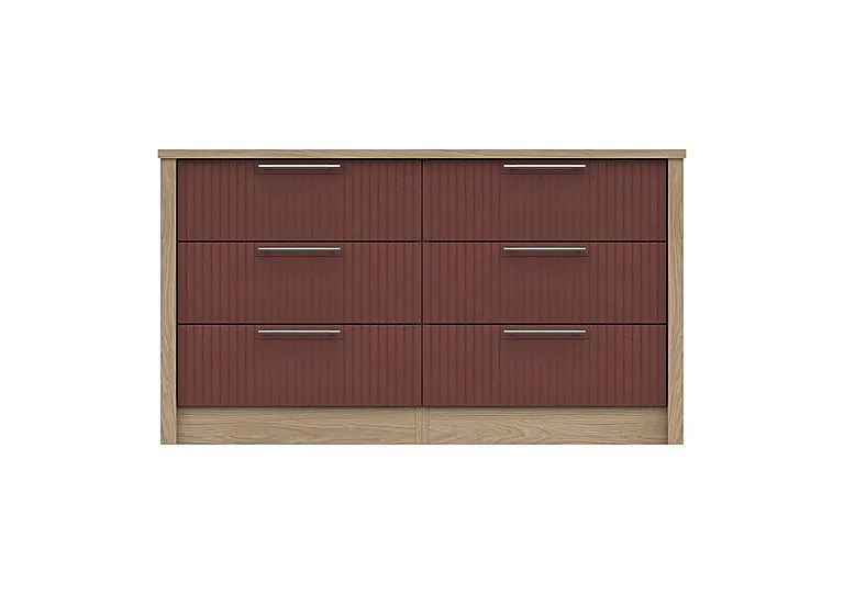 Chelsea 6 Drawer Wide Chest with Silver Handles